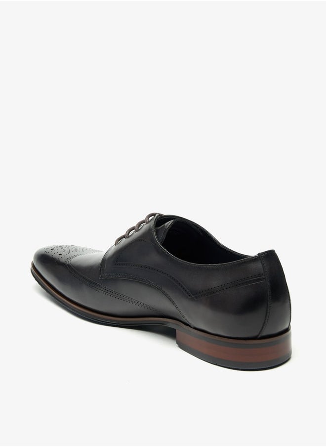 DUCHINI Men's Solid Derby Shoes with Lace-Up Closure  - Image 2