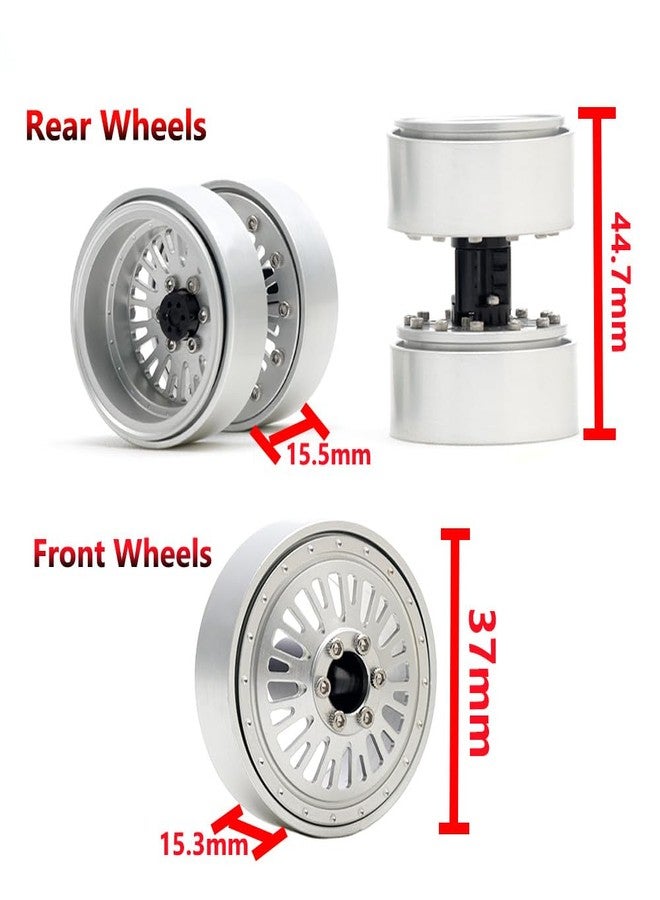 DJX CNC 1.3 inch Front Rear Dually Beadlock Wheels Rim for RC Crawler Car 1/24 Axial SCX24 F150 C10 1/18 Redcat Ascent18 Traxxas TRX4M RC Upgrades Parts(Silver) - Image 2