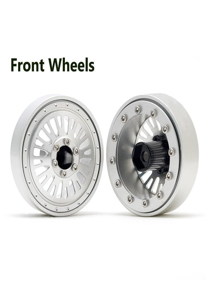 DJX CNC 1.3 inch Front Rear Dually Beadlock Wheels Rim for RC Crawler Car 1/24 Axial SCX24 F150 C10 1/18 Redcat Ascent18 Traxxas TRX4M RC Upgrades Parts(Silver) - Image 3