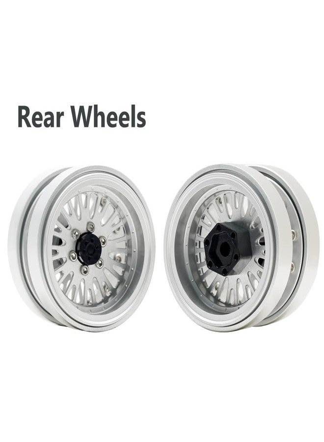 DJX CNC 1.3 inch Front Rear Dually Beadlock Wheels Rim for RC Crawler Car 1/24 Axial SCX24 F150 C10 1/18 Redcat Ascent18 Traxxas TRX4M RC Upgrades Parts(Silver) - Image 4