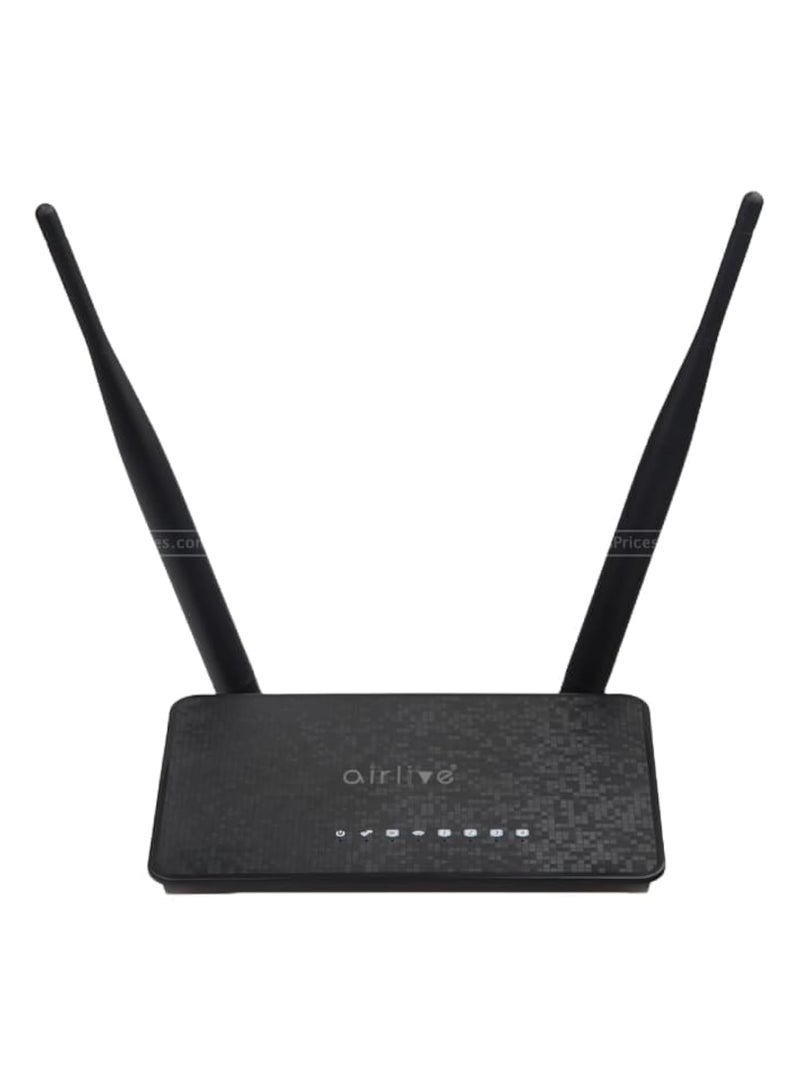 إيرليف AirLive Wi-Fi 4 N300 2.4GHz Wireless Router - Black - Image 1
