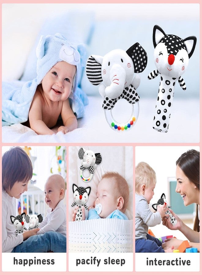 XIXILAND Baby Rattles 0-6 Months Newborn Toys Infant Toys 0-6 Months Rattles for Babies 0-6 Months Baby Toys 0-6 Months, Black and White High Contrast Baby Toys for Newborn 0 3 6 9 12 Months Girls Boys - Image 3