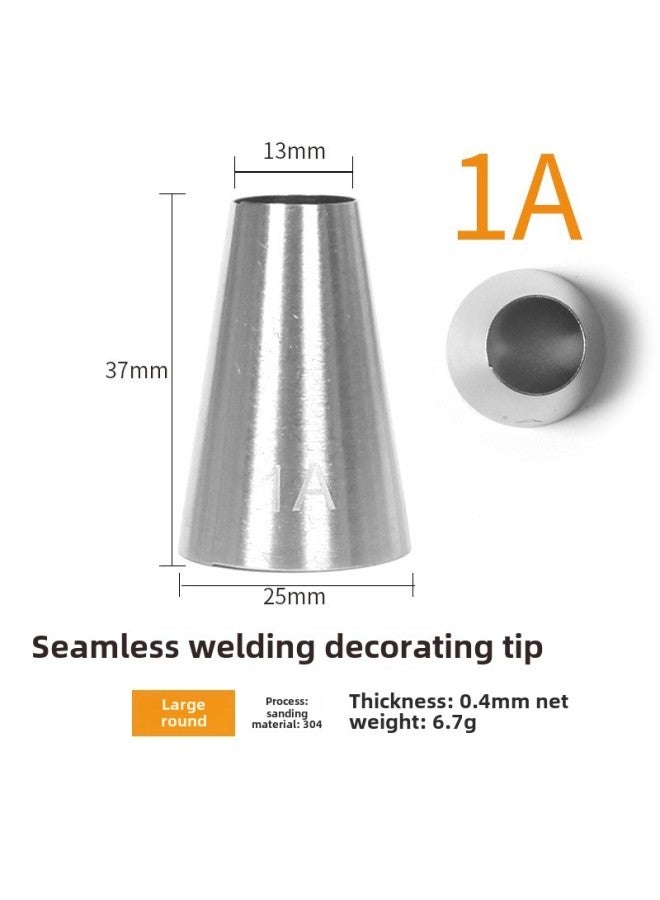 304 Stainless Steel Pastry Nozzle 6-tooth Belt Number Seamless Welding Cream Nozzle Large Cake Decorating Tool-Specifications:1A  - Image 1