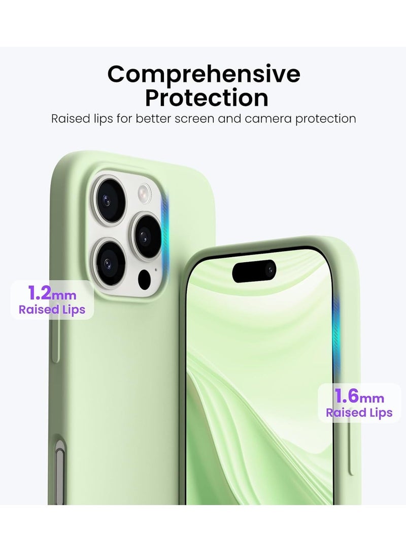 Raxoom Premium Soft Liquid Silicone Case for iPhone 16 Pro â€“ Silky Soft Touch Full-Body Protective Bumper (Pistachio) - Image 4