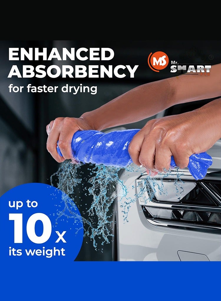 مستر سمارت منشفة تجفيف السيارات PVA من Mr.Smart، مصنوعة من الألياف الدقيقة، آمنة على الطلاء، مع قدرة امتصاص مُحسّنة - Image 3