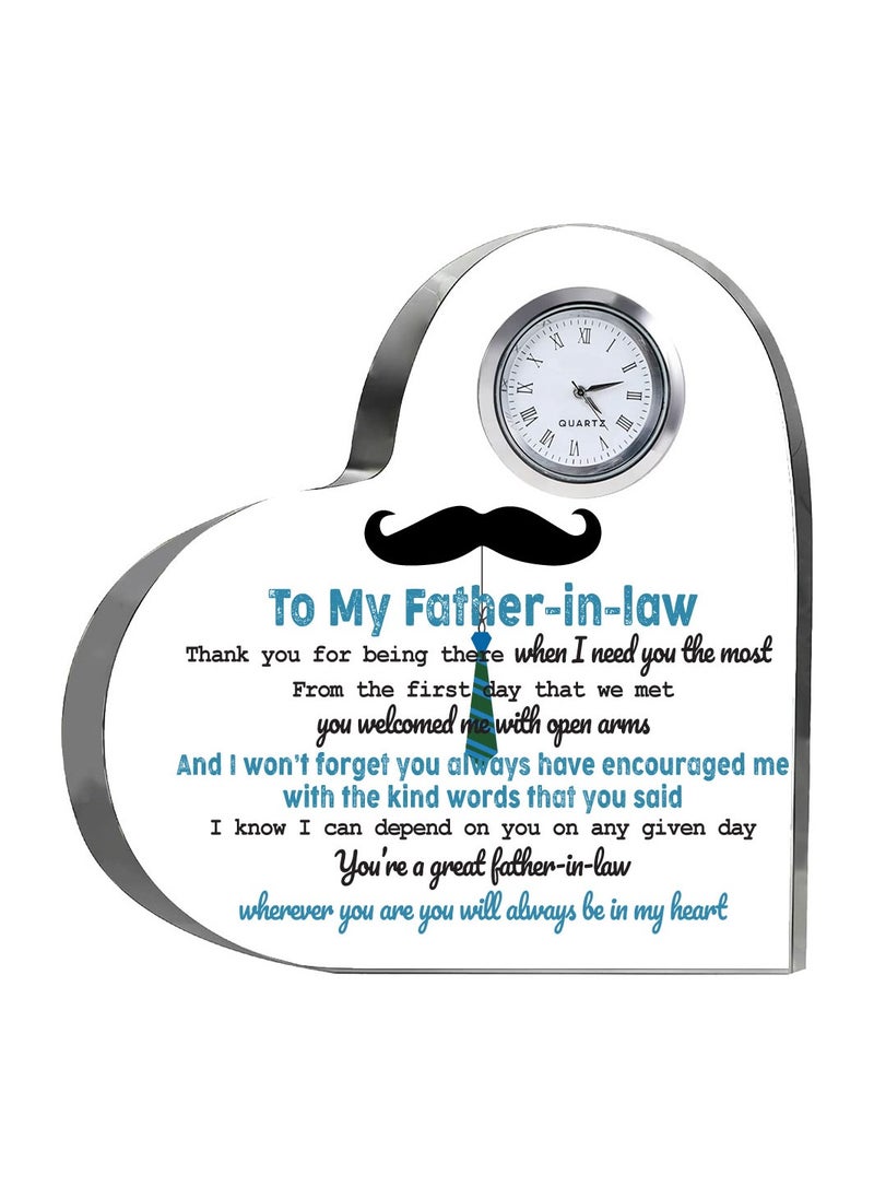 PRINTSHOP4ME Express Your Love with Heart-Shaped Clock Desk Stand – Gifts To My Father-in-law on His Birthday - Fathers Day Gift  - Image 1