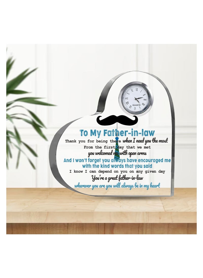 PRINTSHOP4ME Express Your Love with Heart-Shaped Clock Desk Stand – Gifts To My Father-in-law on His Birthday - Fathers Day Gift  - Image 3