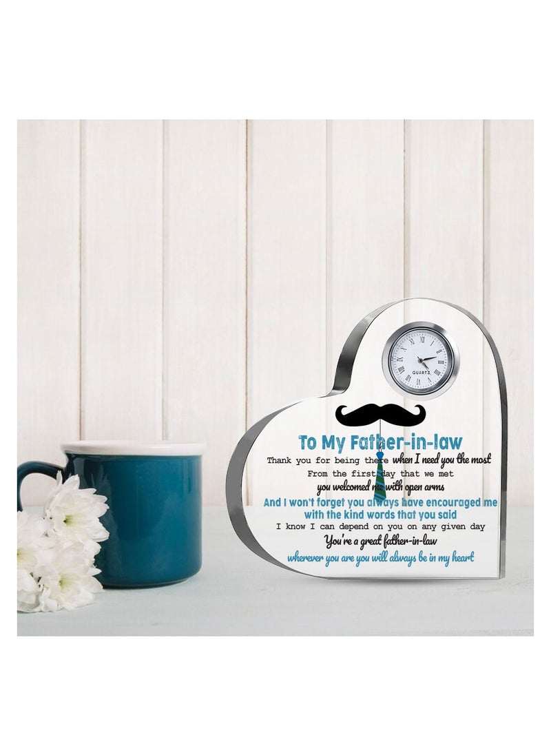 PRINTSHOP4ME Express Your Love with Heart-Shaped Clock Desk Stand – Gifts To My Father-in-law on His Birthday - Fathers Day Gift  - Image 2