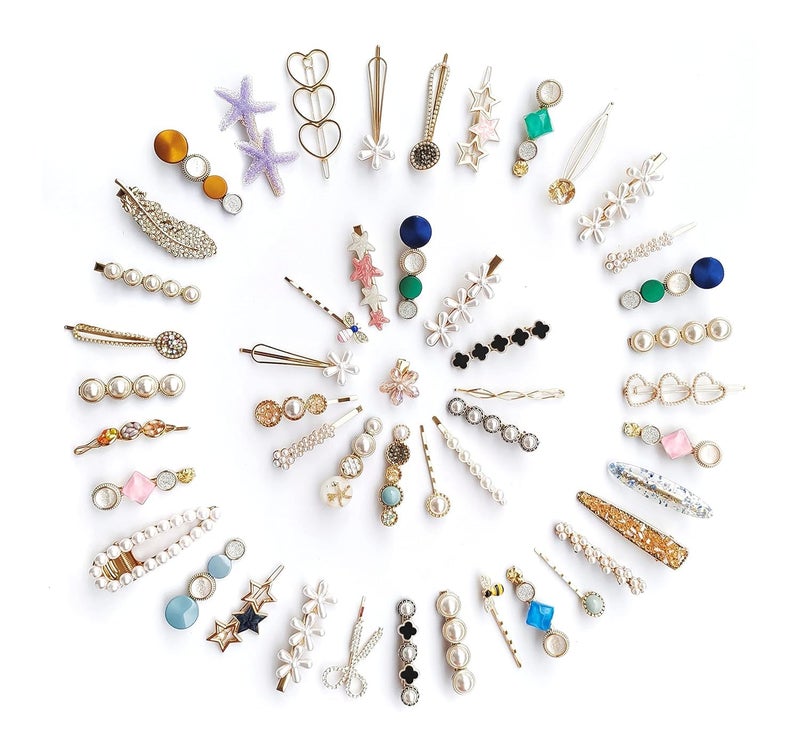 Aliza Pearl Rhinestone Metal Hair Clips Hair Pins Fashion Hair Accessories for Women Girls Kids Pack of 40 - Image 1