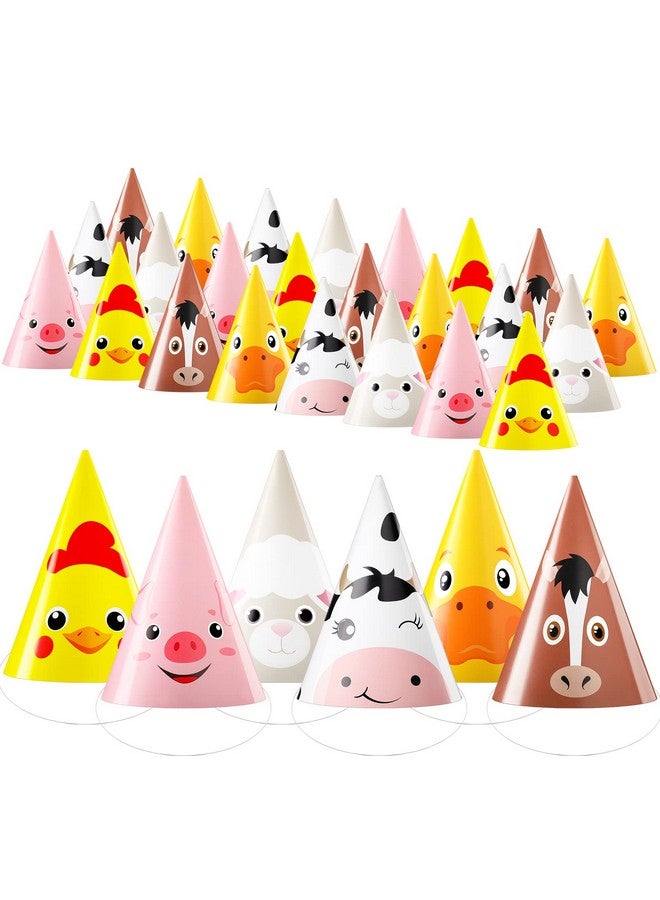 Zhanmai 30 Pcs Animal Themed Costume Headwear for Farm Kids Birthday Party Favor, DIY Photo Props Toddlers Baby Holiday Games Party Decoration, Horse, Chicken, Duck, Sheep, Cow, Pig - Image 1