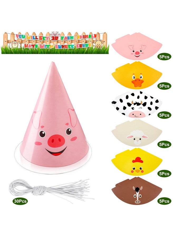 Zhanmai 30 Pcs Animal Themed Costume Headwear for Farm Kids Birthday Party Favor, DIY Photo Props Toddlers Baby Holiday Games Party Decoration, Horse, Chicken, Duck, Sheep, Cow, Pig - Image 3