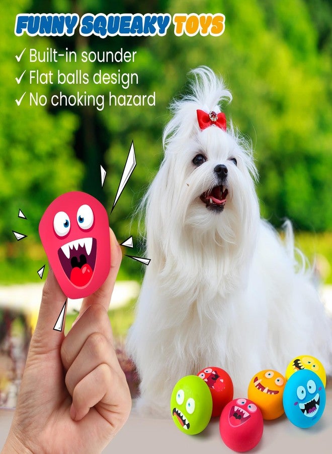 Hungdao 12 Pcs Squeaky Dog Toys Latex Rubber Squeaky Ball Smile Face Emoticon Dog Toys Chewing Interactive Ball Bulk Puppy Lovers Gift for Small Medium Pets Doggie Training (Novelty Style) - Image 4