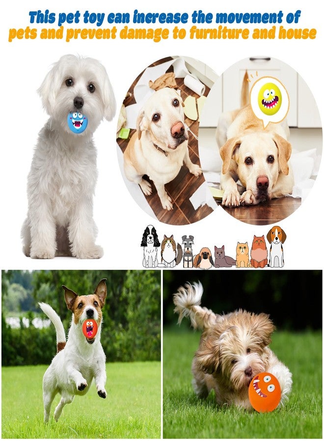 Hungdao 12 Pcs Squeaky Dog Toys Latex Rubber Squeaky Ball Smile Face Emoticon Dog Toys Chewing Interactive Ball Bulk Puppy Lovers Gift for Small Medium Pets Doggie Training (Novelty Style) - Image 5