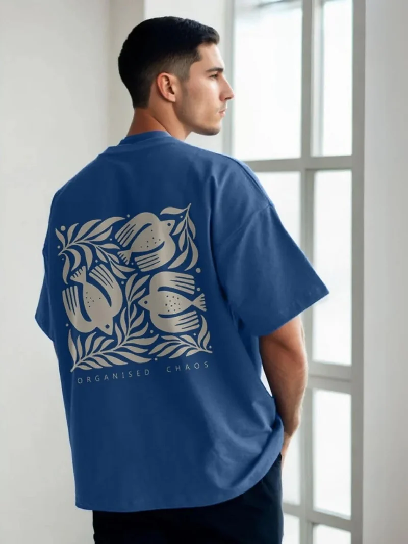 NOBERO  Men's Graphic Print Oversized T-Shirt for Men | Best Price UAE
