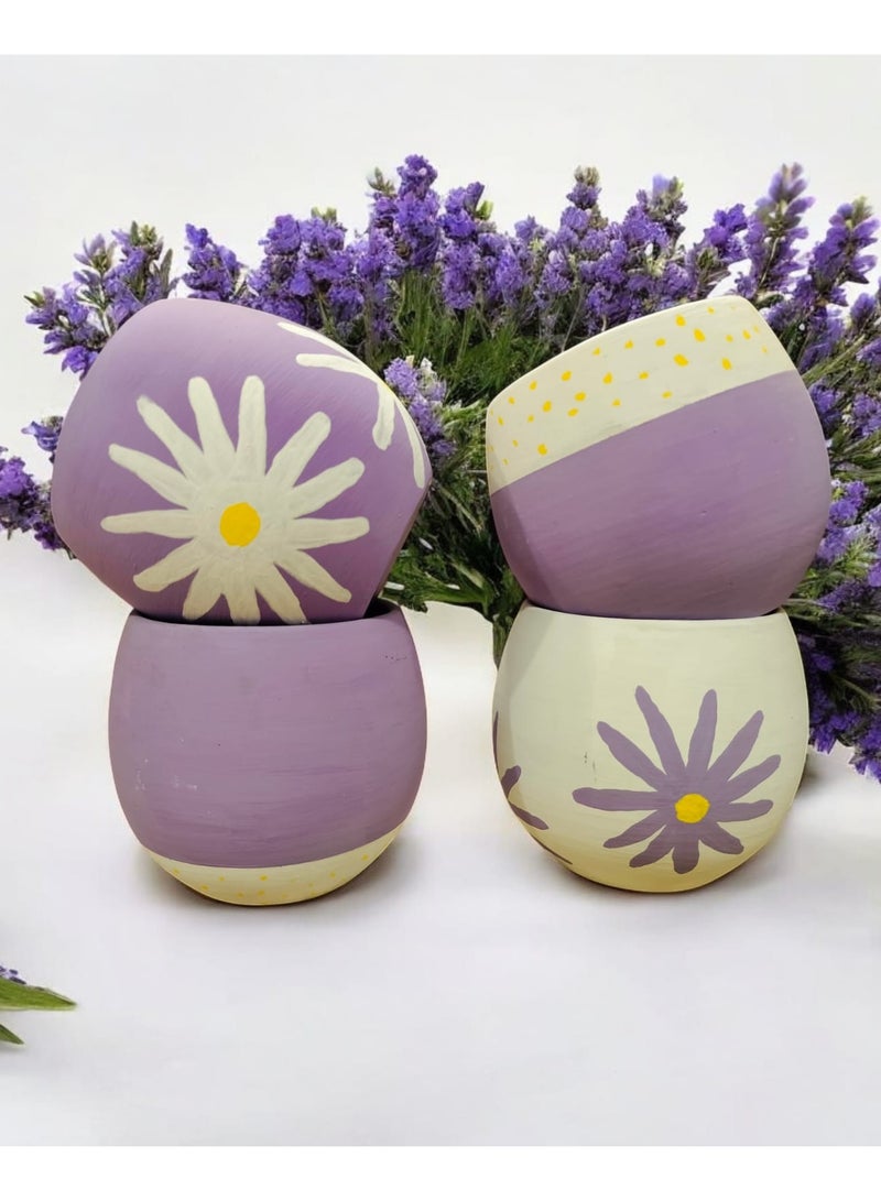 color zone pottery 4 Pottery Planter Pots For - Office Decor, Kitchen Accessories And Home Decor. - Image 1