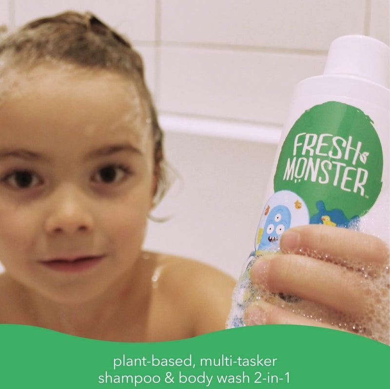 Fresh Monster 2-In-1 Natural Shampoo & Body Wash For Kids  Toxin-Free  Hypoallergenic  Ocean Splash (2 Pack  8.5Oz/Each) - Image 3
