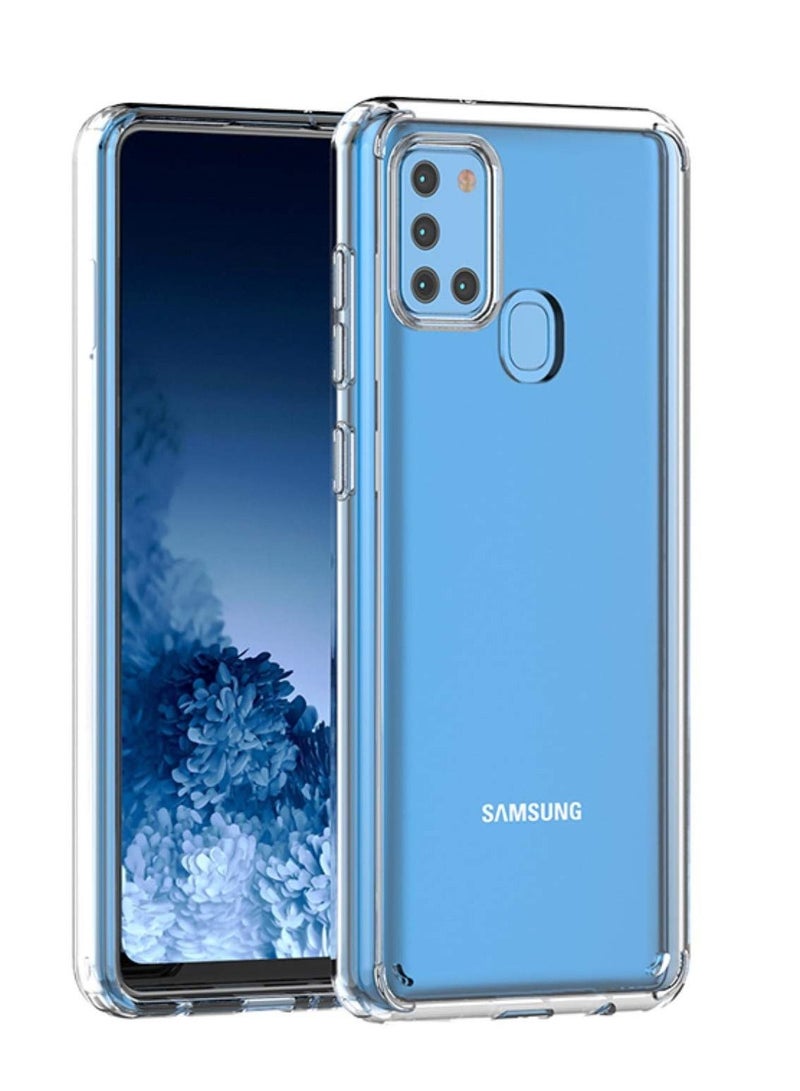 جراب Samsung Galaxy A21s المرن الناعم المصنوع من مادة البولي يوريثان النحيف وشفاف للغاية وغطاء واقٍ من الكريستال الشفاف - Image 3
