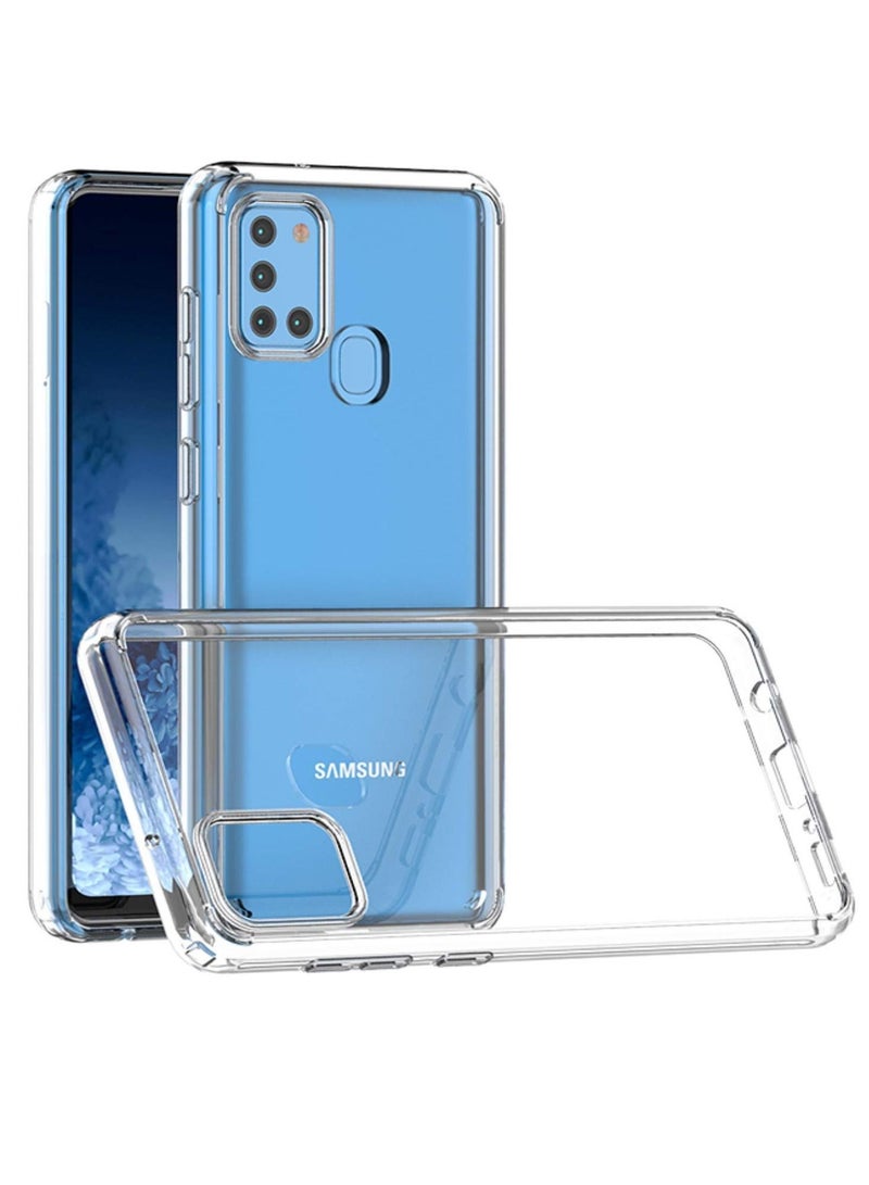 جراب Samsung Galaxy A21s المرن الناعم المصنوع من مادة البولي يوريثان النحيف وشفاف للغاية وغطاء واقٍ من الكريستال الشفاف - Image 1