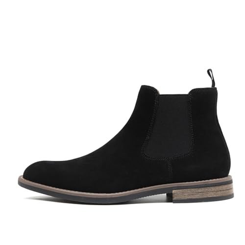 DECARSDZ Men's Chelsea Boots Casual Classic Comfy Slip-On Suede Chukka Mens Ankle Boot Black Size 9.5 - Image 2