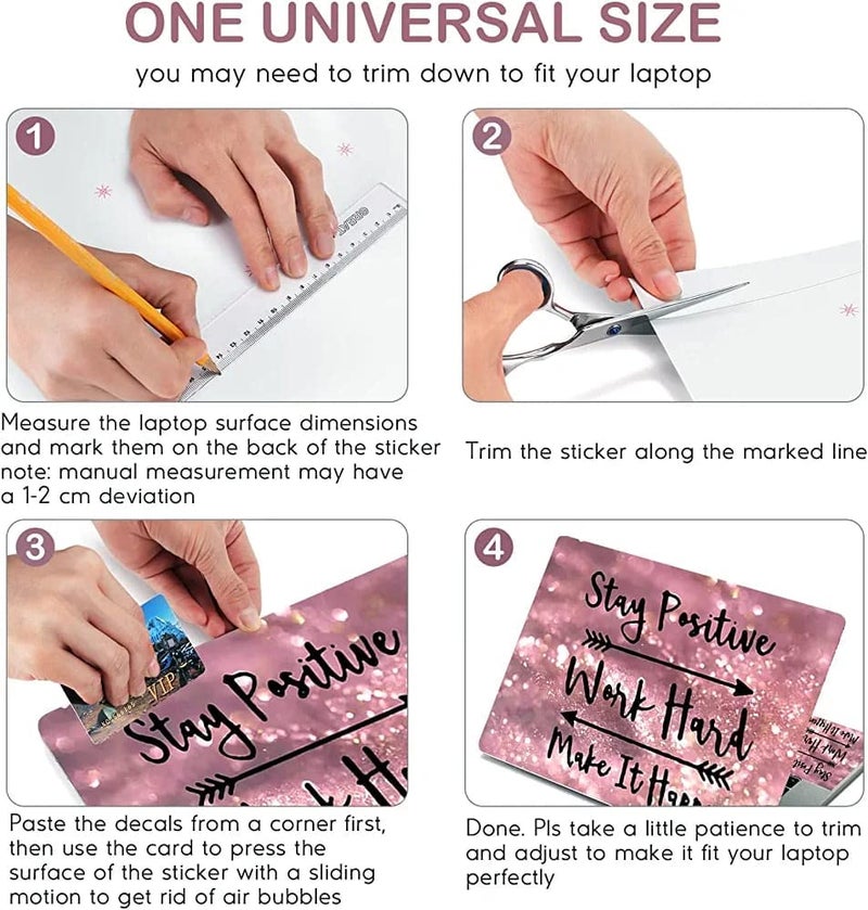 WALLTON - Full Body Cover Laptop Skin and Full Panel Stickers HD Quality Sticker for Laptops Upto 15.6" (Dustproof|Waterproof|Scratchproof|Reusable) - Multi-color-SK-34 - Image 4