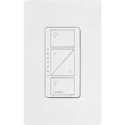 Lutron Caseta Original Smart Dimmer Switch With Wallplate (Lutron Smart Hub Required), for LED Lights, 150 Watt, Single-Pole/3-Way, No Neutral Required, PDW-6WCL-WH-A, White - Image 2