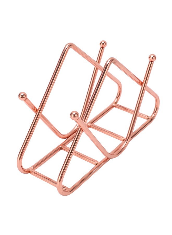 CentraLit حامل المناديل CentraLit لطاولة الطعام - حامل ورق المناديل للمطبخ، الطاولة، ديكور المنزل، المكتب، المطعم، منظم موزع المناديل لطاولات العشاء، المطبخ (ذهبي وردي) - Image 3