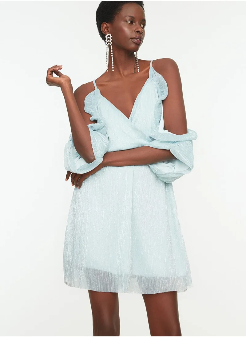 trendyol Ruffle Detail V-Neck Dress