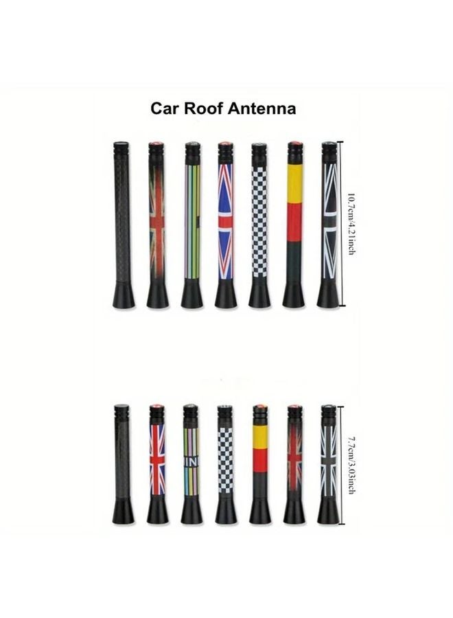 Mini Cooper هوائي ماست نمط ألياف الكربون 7 سم علم الاتحاد جاك ملحق - Image 3