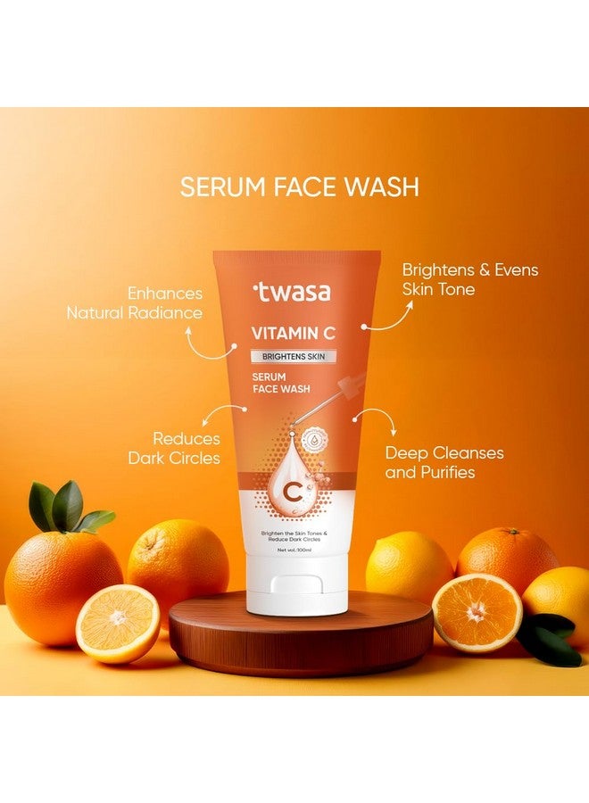 Twasa Vitamin C Face Wash & Face Serum Skin Care Combo Kit (100ml+ 30ml) For Skin Brightening & Reduces Dark Spots For All Skin Types, For Men and Women - Image 3