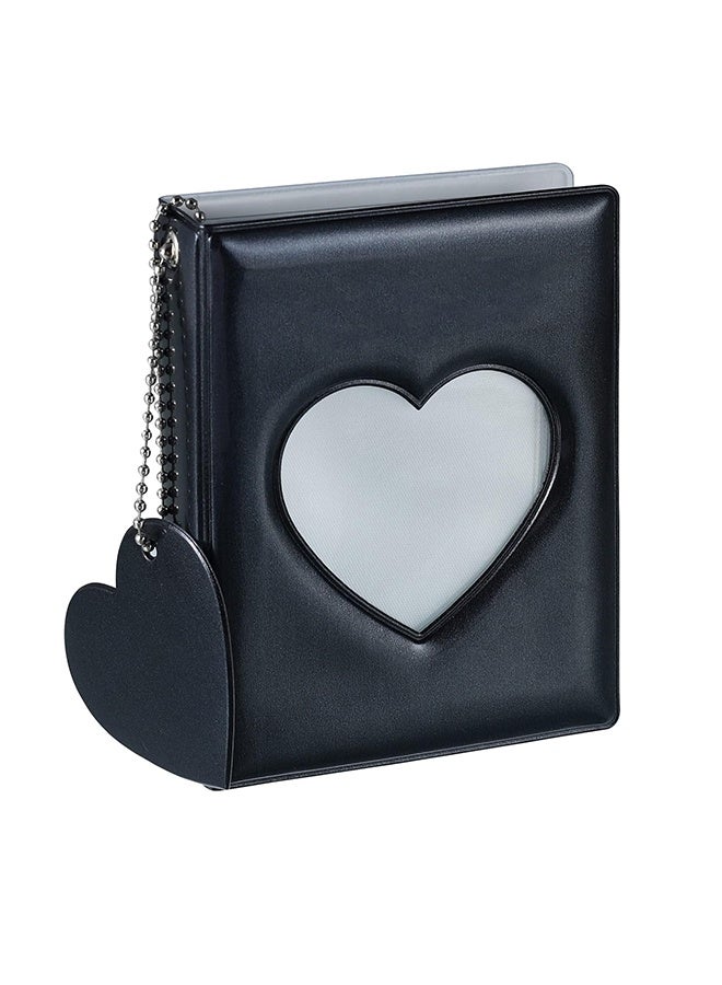 3 Inch Photocard Holder Book, Mini Photo Album with Mirror-Like Photocard Binder, 32 Pockets, Black - Image 1