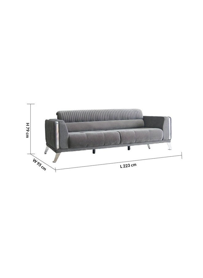 Seychelles 3 Seater Fabric Sofa Modern Design Three Seat Sofas Living Room Furniture For Home L 223 x W 95 x H 79 Cm Dark Grey - pzsku/Z7C9A236743E71F5B973AZ/45/_/1708947975/96810bf0-1bf6-4c70-a8c0-1dd0beecdc5d