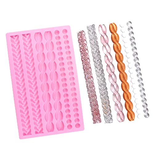DD-life 2-Pack Pie Crust Silicone Molds, Rope Pearl Lace Fondant Mold,Chain Shaped Silicone Fondant Mold for Cake Decorating - Image 5