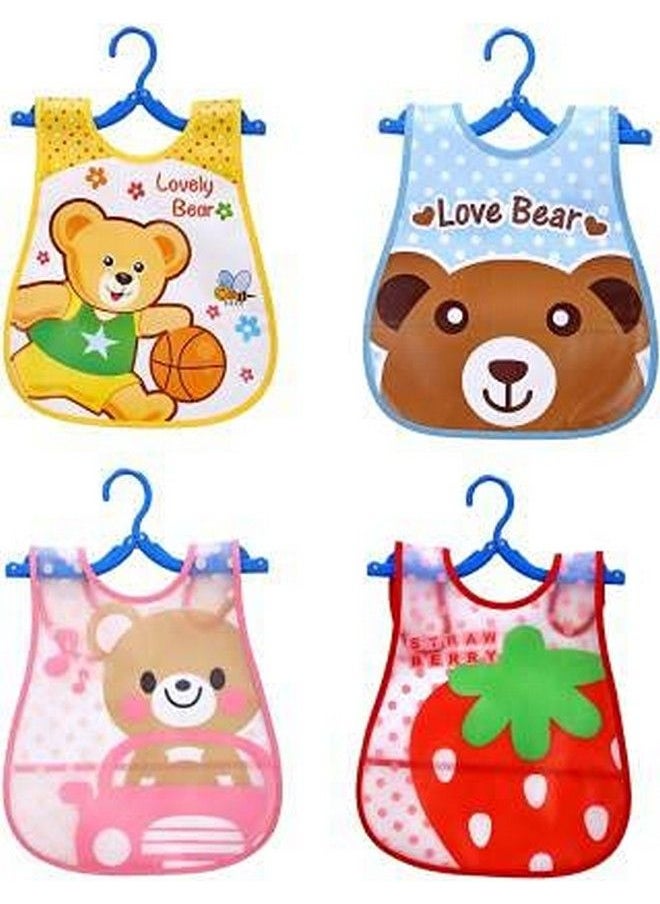 BabyGo - Plastic Waterproof Baby Apron With Bib (Pack Of 4) Random Color - Image 1