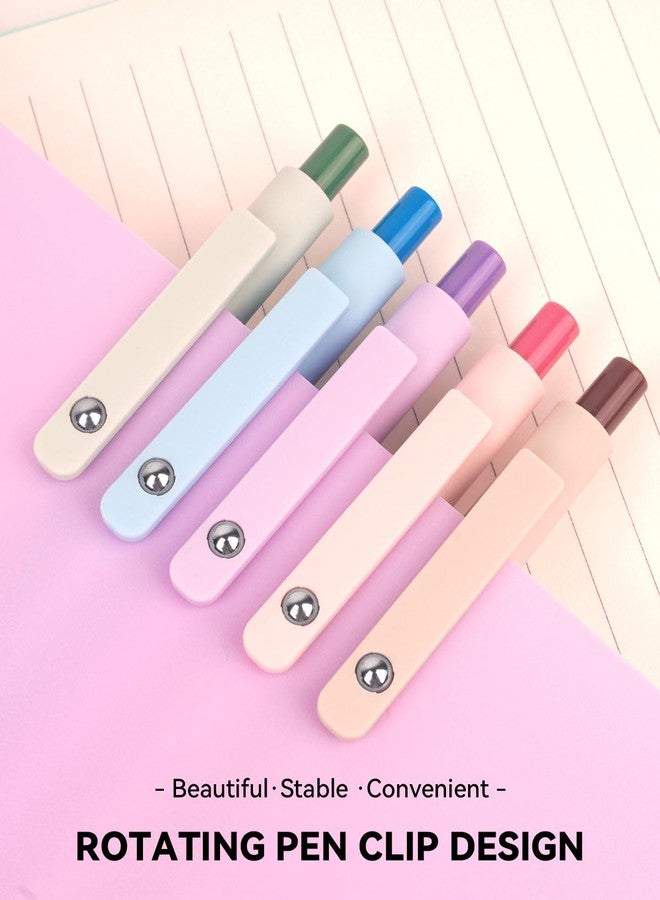 FIOVER Gel Pens, 5pcs Black Ink Fine Point 0.5mm Smooth Writing Pens with Comfort Grip, Aesthetic Ballpoint for Journaling School Office Supplies, Gifts for Women Men (Macaroon) - Image 4