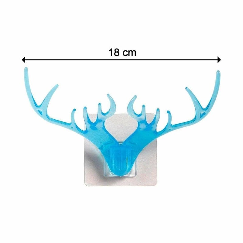 FAGVA Wall Mount Deer Head Hanger Animals Deer Head Hook Self Adhesive Wall Door Hook Hanger Bag Keys Sticky Holder Pack of 1 - Image 4