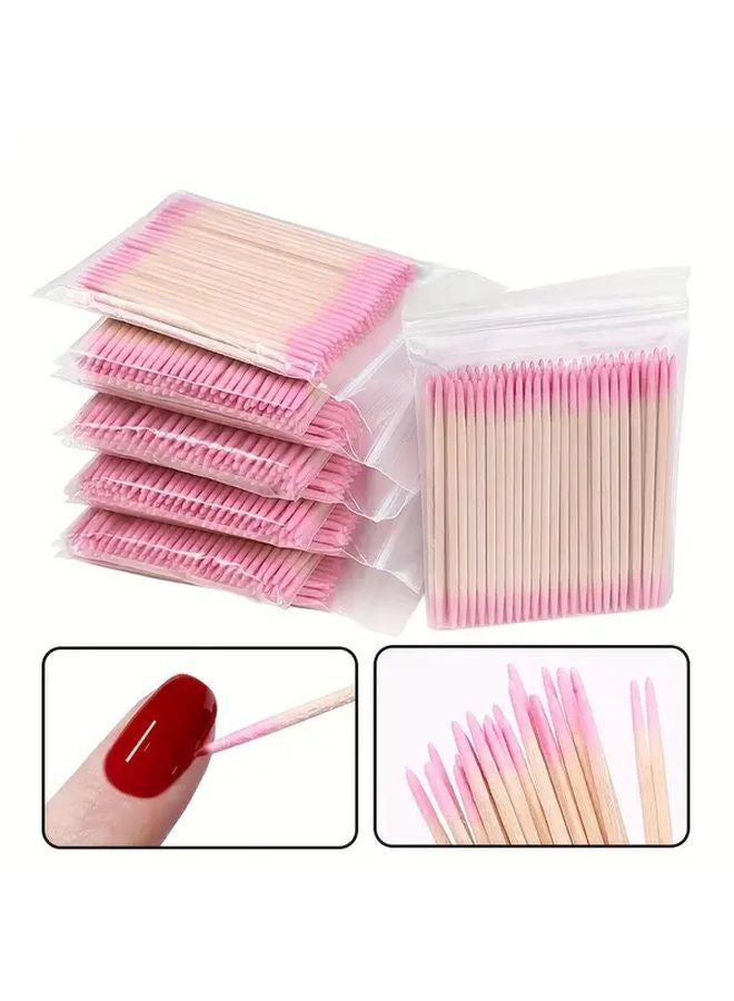 100 قطعة أعواد أظافر بيضاء لؤلؤية خالية من الكحول، مسحات قابضة ملمسية، أدوات مانيكير للمنزل وصالون التجميل - Image 2