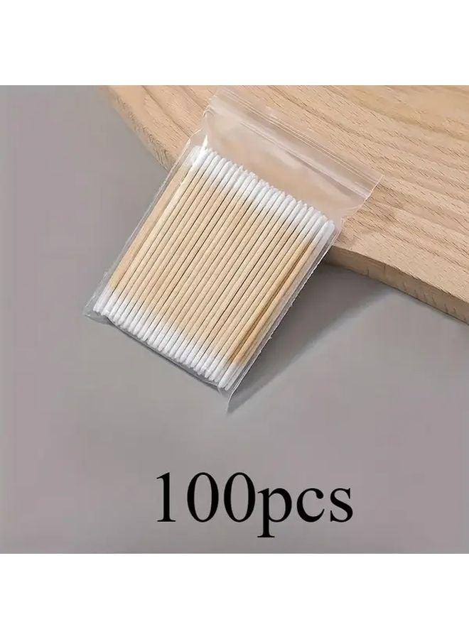 100 قطعة أعواد أظافر بيضاء لؤلؤية خالية من الكحول، مسحات قابضة ملمسية، أدوات مانيكير للمنزل وصالون التجميل - Image 1