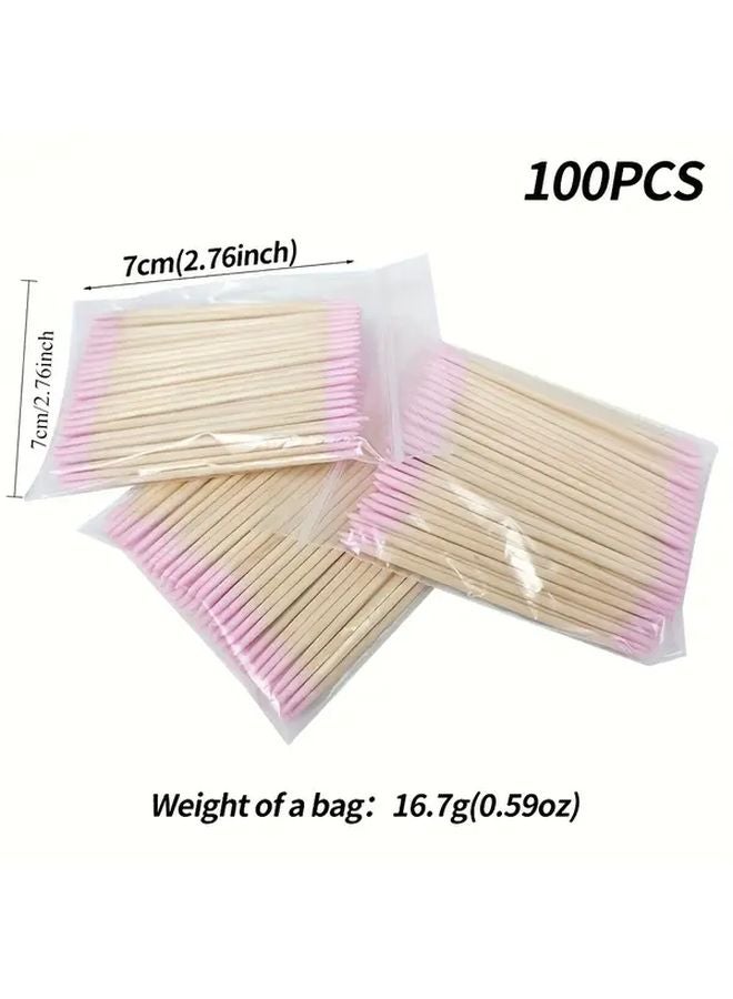 100 قطعة أعواد أظافر بيضاء لؤلؤية خالية من الكحول، مسحات قابضة ملمسية، أدوات مانيكير للمنزل وصالون التجميل - Image 5