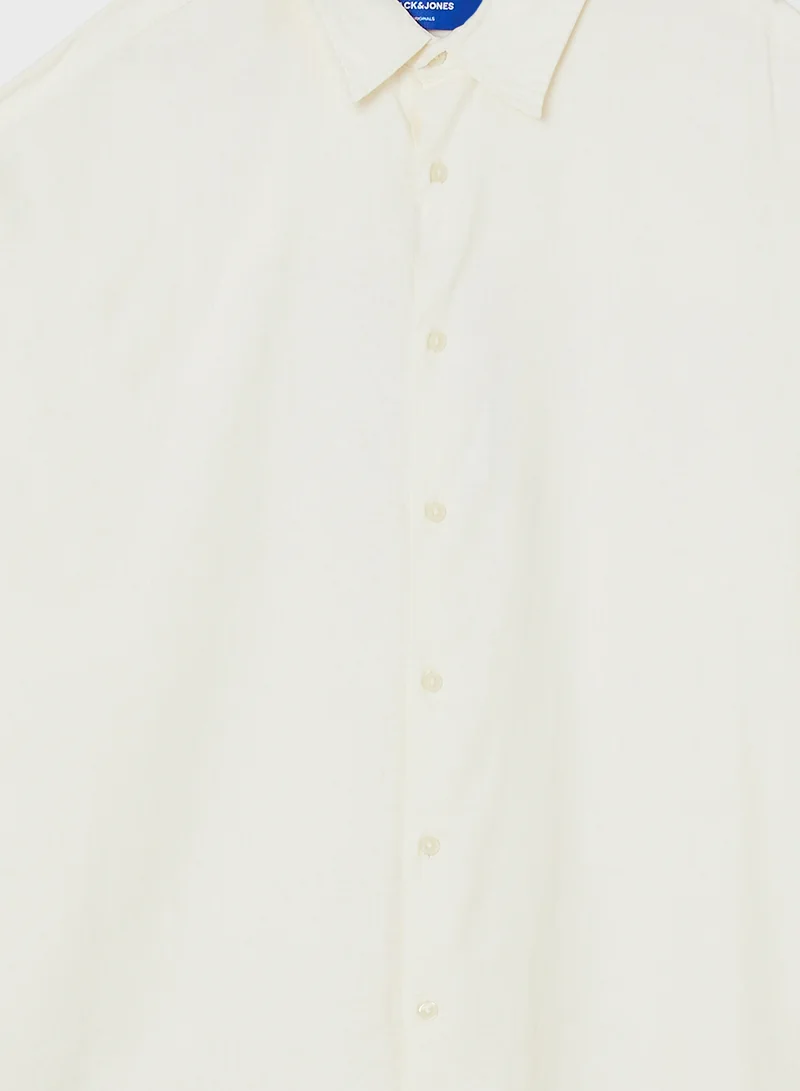جاك اند جونز Jorfaro Linen Essential Front Button Down Shirt