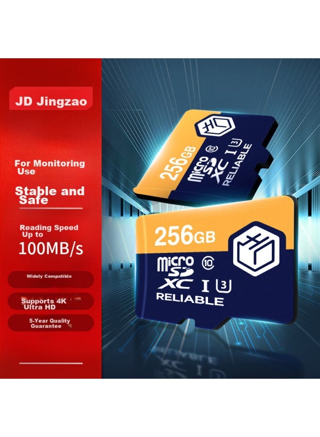 JD.com Jd Jingzao 256gb Tf Memory Card U3 C10 A1 V30 4k High-speed Version For Dash Cam, Surveillance Camera, And Smartphone - Image 1