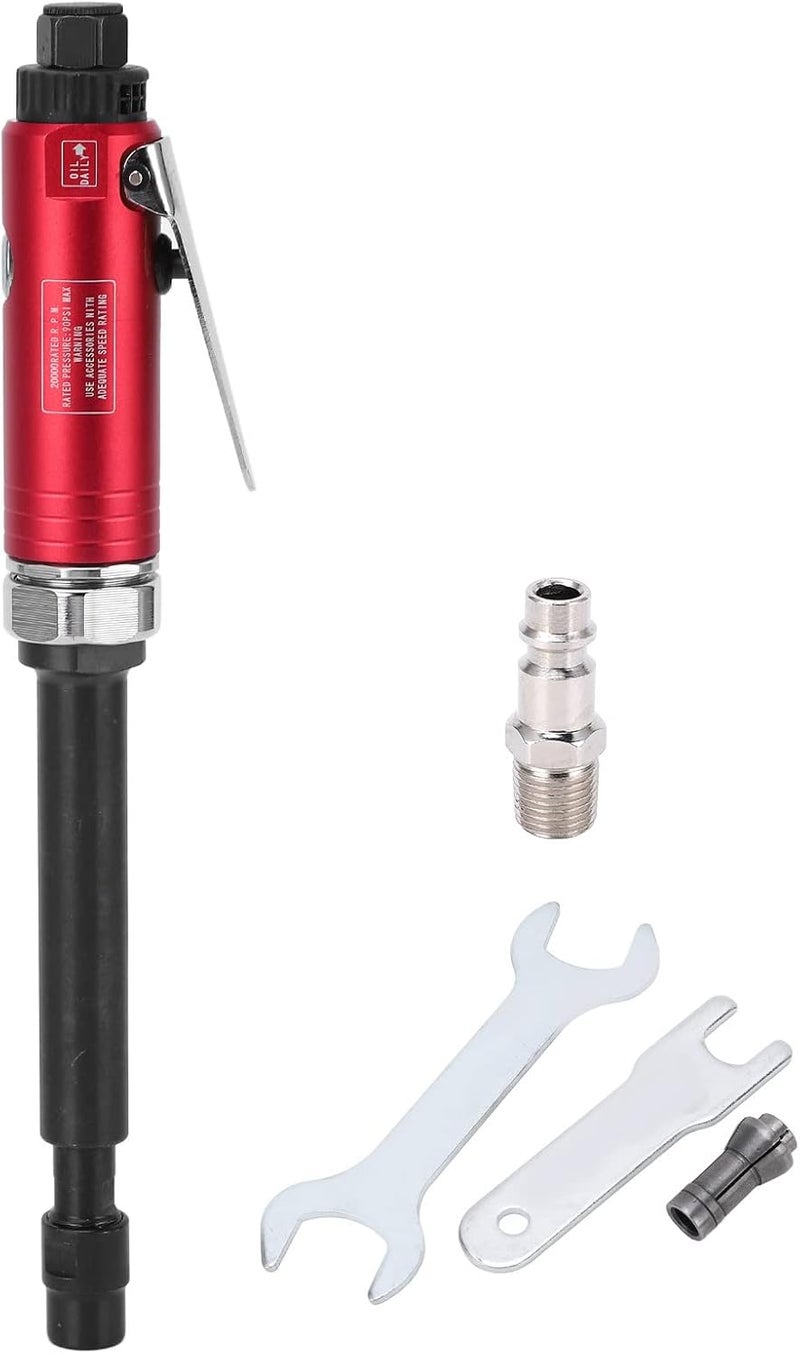 Air Die Grinder 20000RPM 90PSI, Pneumatic Grinding Machine with Extended Shaft, Includes 3mm and 6mm Collets for Metal Polishing Rust Removal and Tire Repair (EU Style) - Image 1