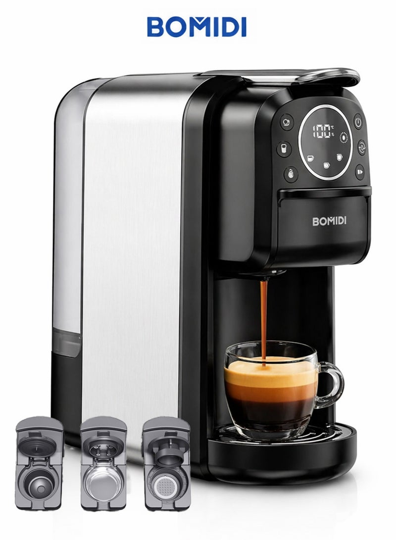باميدي 3-in-1 Capsule Coffee Machine – Compatible with Nespresso, Dolce Gusto, and Ground Coffee – 20 Bar High-Pressure Espresso Maker with Touch Control Panel, Self-Cleaning Function, LED Indicators, 700ML Removable Water Tank – CM01 - Image 2