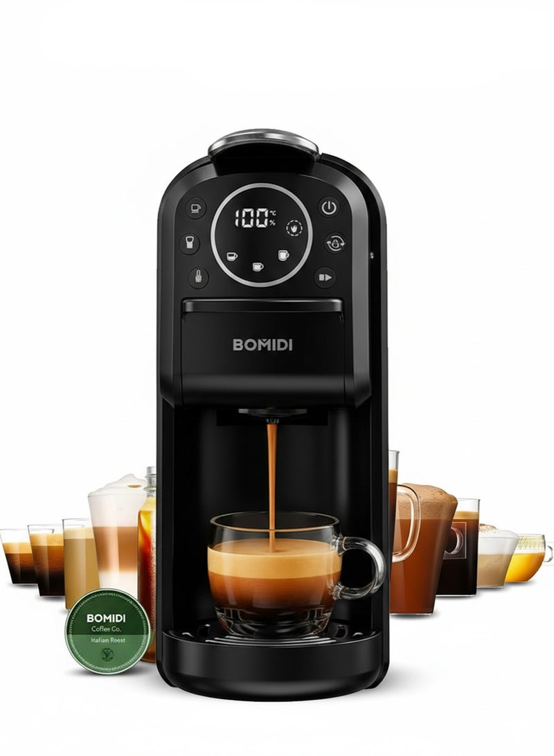 باميدي 3-in-1 Capsule Coffee Machine – Compatible with Nespresso, Dolce Gusto, and Ground Coffee – 20 Bar High-Pressure Espresso Maker with Touch Control Panel, Self-Cleaning Function, LED Indicators, 700ML Removable Water Tank – CM01 - Image 3