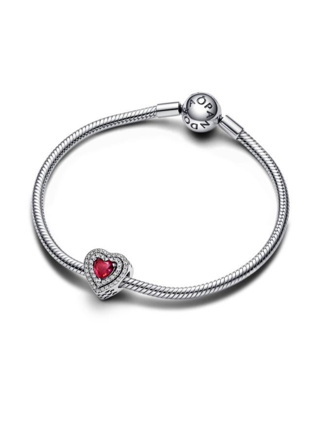 PANDORA Sparkling Levelled Heart Charm - Image 2