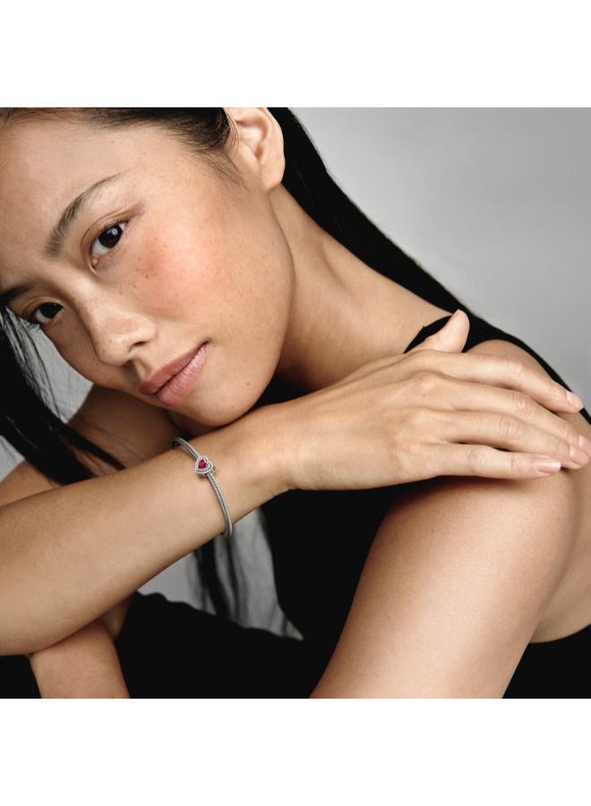PANDORA Sparkling Levelled Heart Charm - Image 4