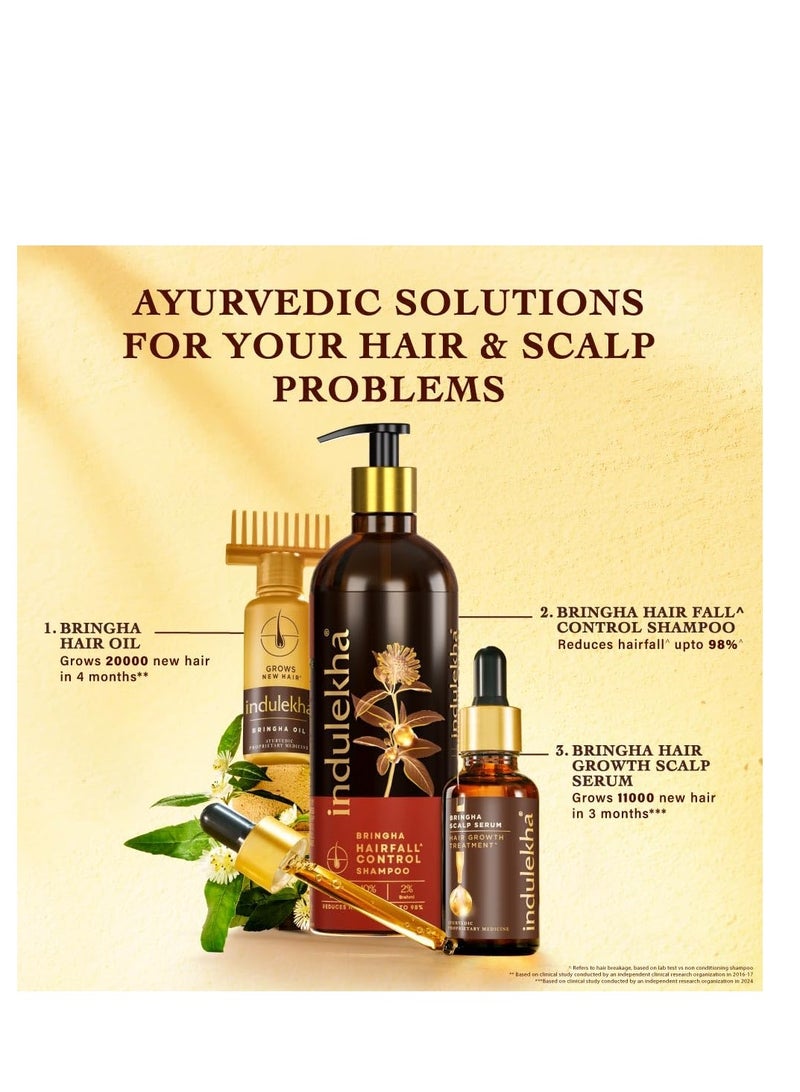 إندوليكا شامبو إندوليكا برينجها، 340 مل، للتحكم في تساقط الشعر، بمستخلصات برينجهاراج، وأملا، وشيكاكاي، وخالي من البارابين، للرجال والنساء - Image 4