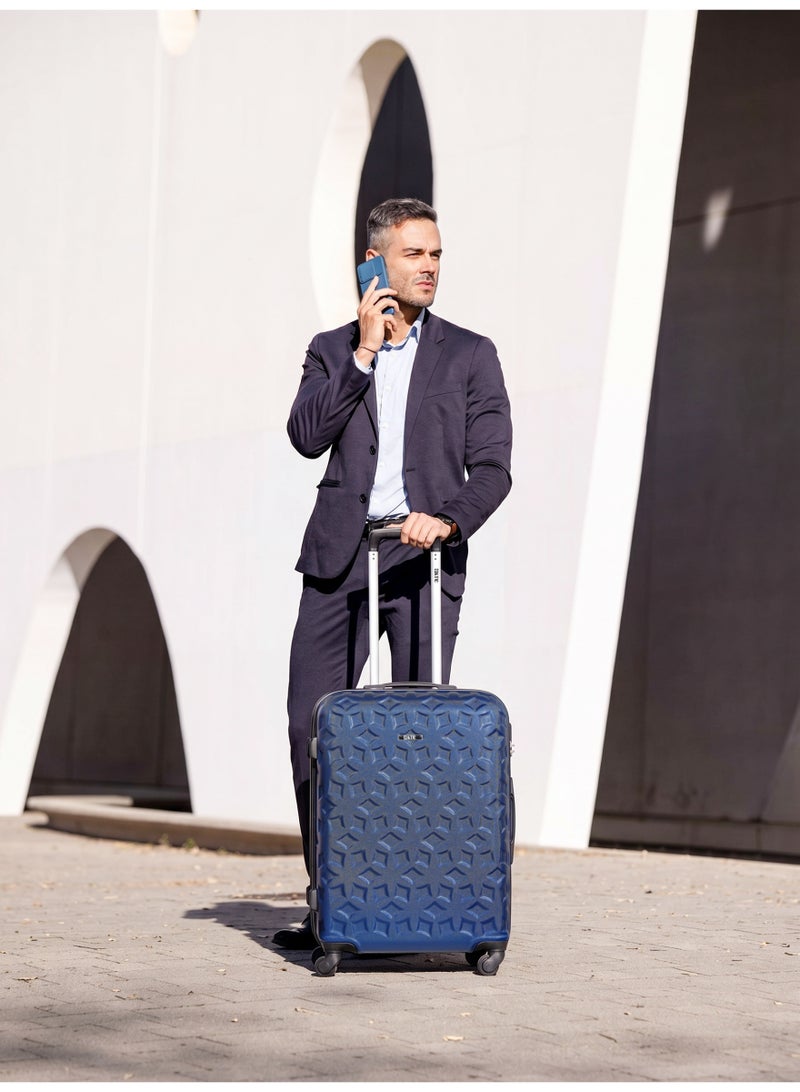 KTMC 3-Piece ABS Luggage Set 20/24/28 inches Carry-On & Checked Suitcases, KTMC-9191 Navy - Image 4