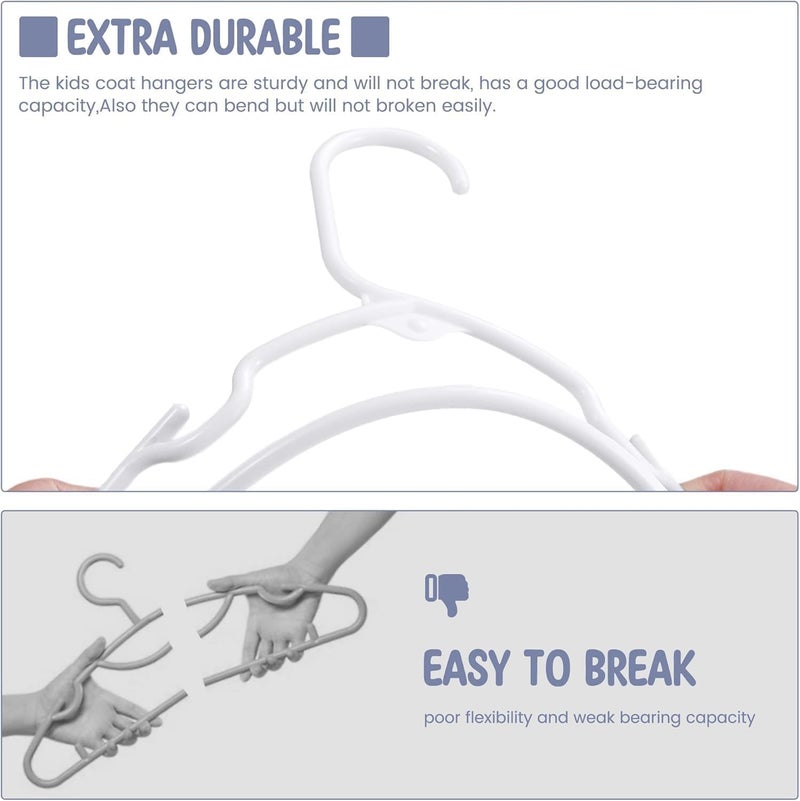 HOUSE DAY 60 Pack White Kids Hangers - Durable Slim Plastic Hangers for Baby Clothes - Image 3