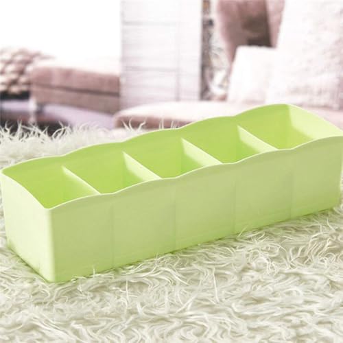 INKULTURE Plastic Socks Undergarments Innerwear Cosmetic Makeup Drawer Organiser Partition Grids Rack Storage Box, Multicolour, Large, 26x8x6.5 cm, Set of 2 - Image 4