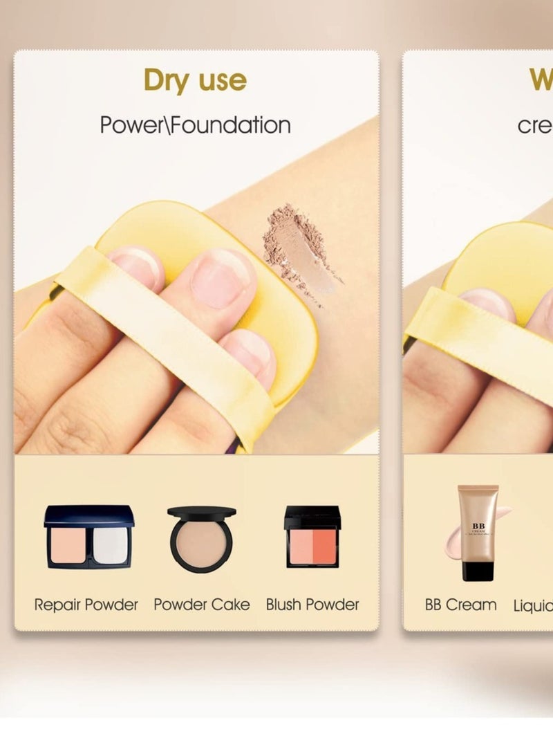 Excefore مجموعة من 6 اسفنجات مكياج، اسفنجات بودرة ناعمة للوجه، مناسبة للبودرة السائبة وبودرة الجسم وبودرة المعادن وأدوات المكياج التجميلية - Image 2